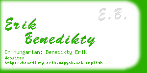 erik benedikty business card